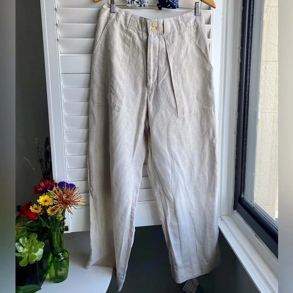 Lorenier 100% linen pants